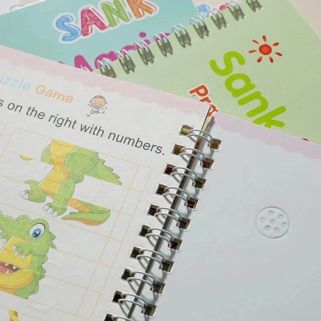 Sank Magic Practice Copy book (4 Books + Magic Pen & 10 Ink Refills)